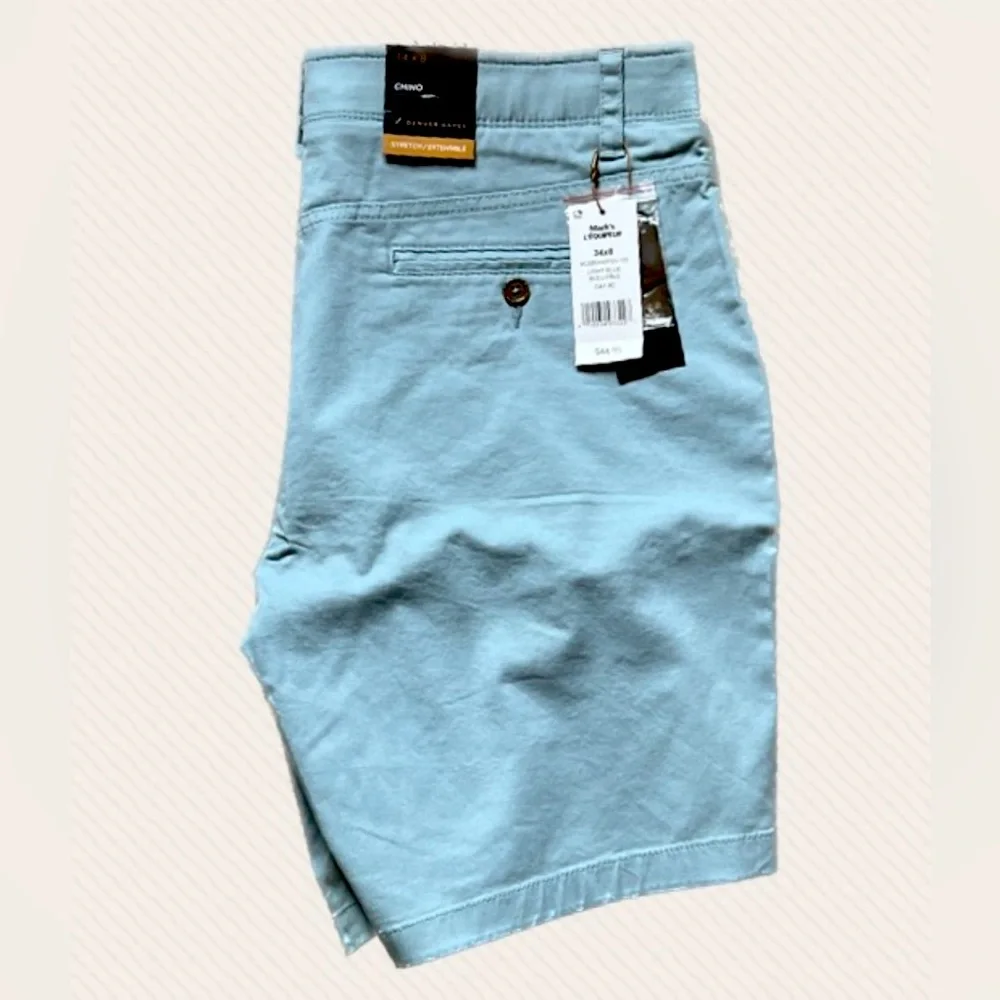 😎Denver Hayes😎 BRAND NEW😎NWT👍🏼Light Blue Chino Shorts Size 34x8 - Picture 1 of 9